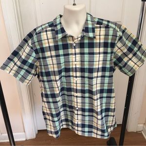 Patagonia Organic  Cotton Plaid Mens Button Up Short Sleeve Shirt XL